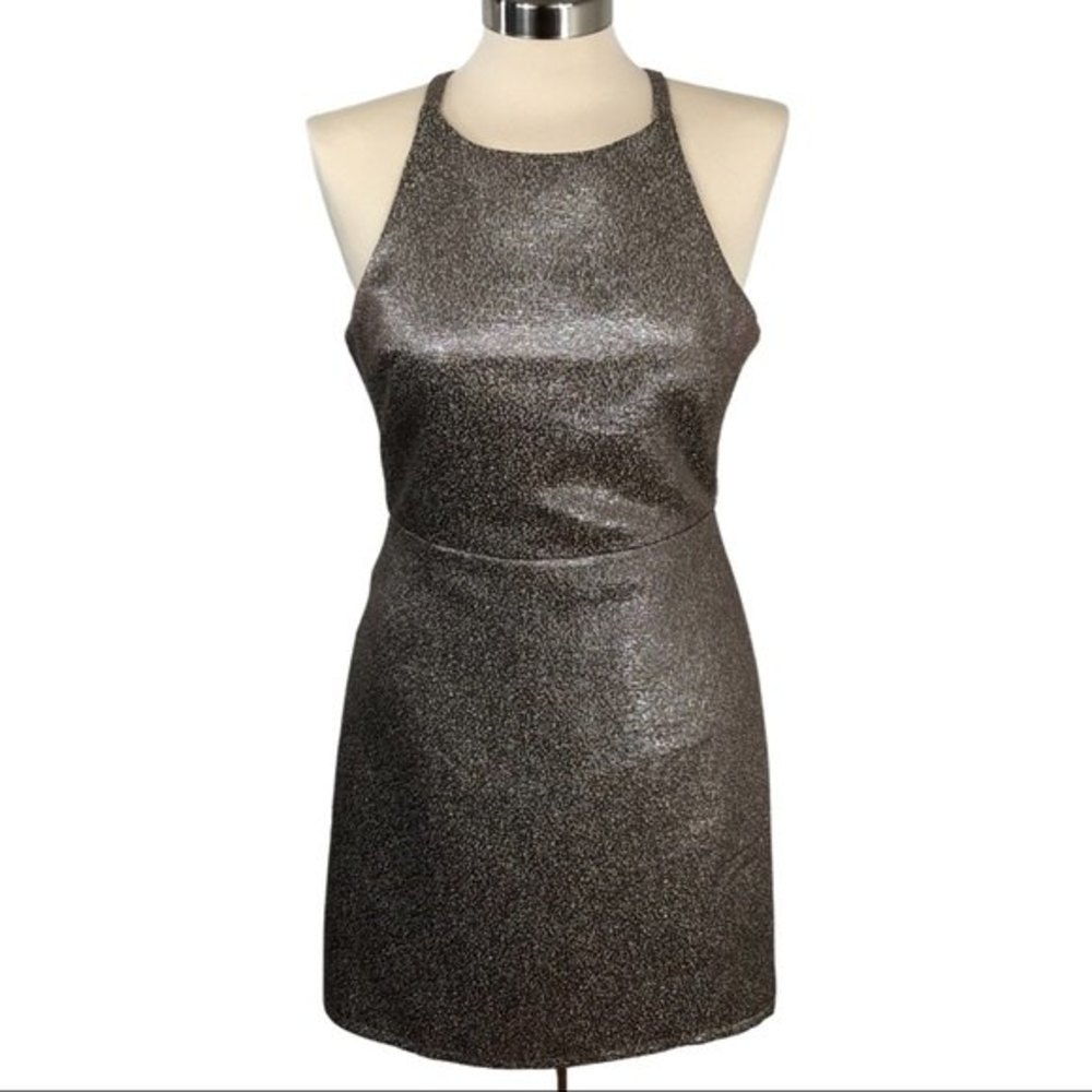 NWT She + Sky Silver Sparkle Party Mini Dress Size M